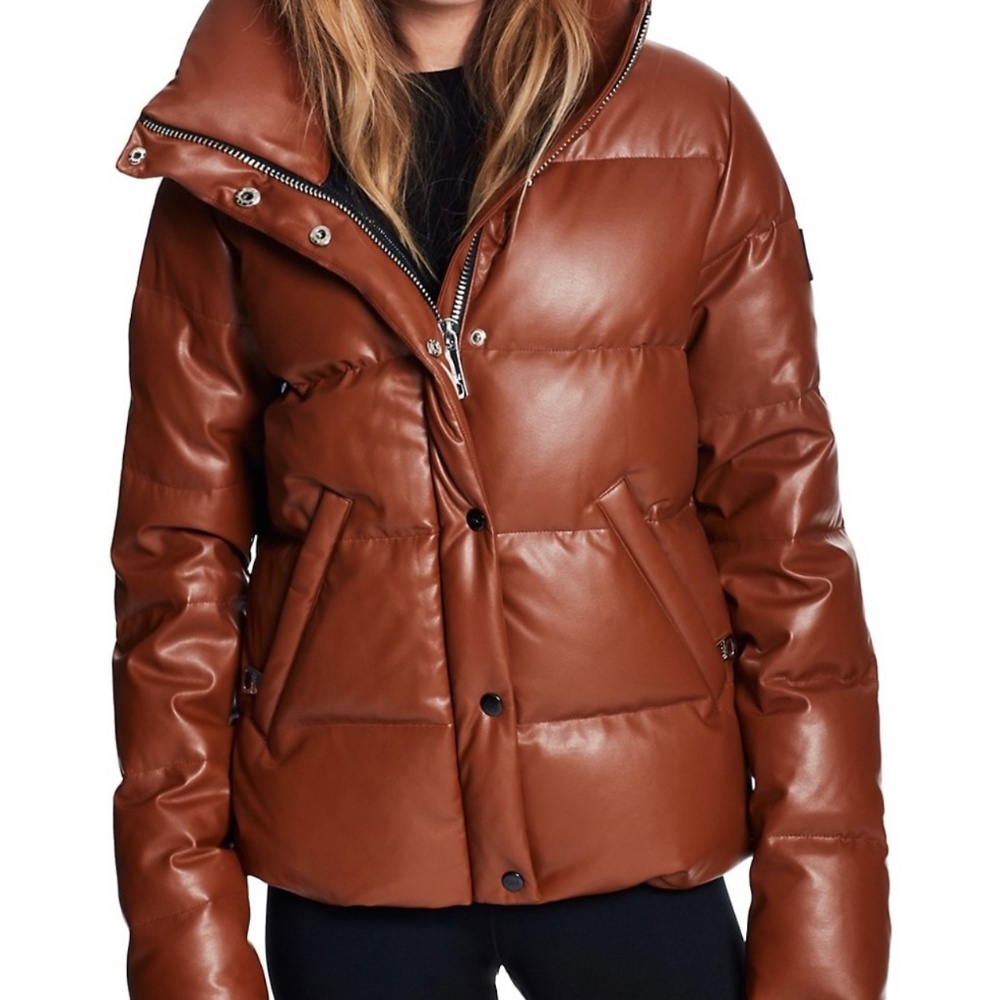 NWT- Sam. Isabel Vegan Leather Puffer Down Jacket size L